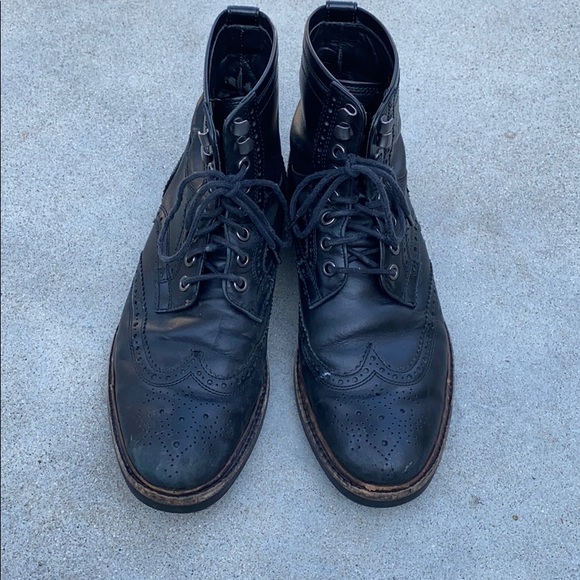 Coach Bryant Wingtip Boots Black size 8.5D - Picture 3 of 6